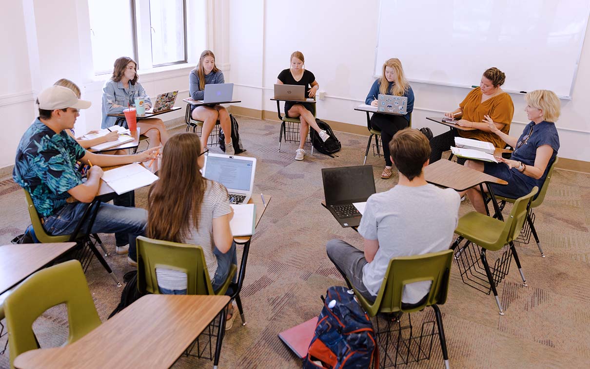 Students and faculty in class