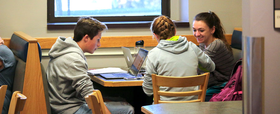 Students studying together as they prepare for mid-term exams