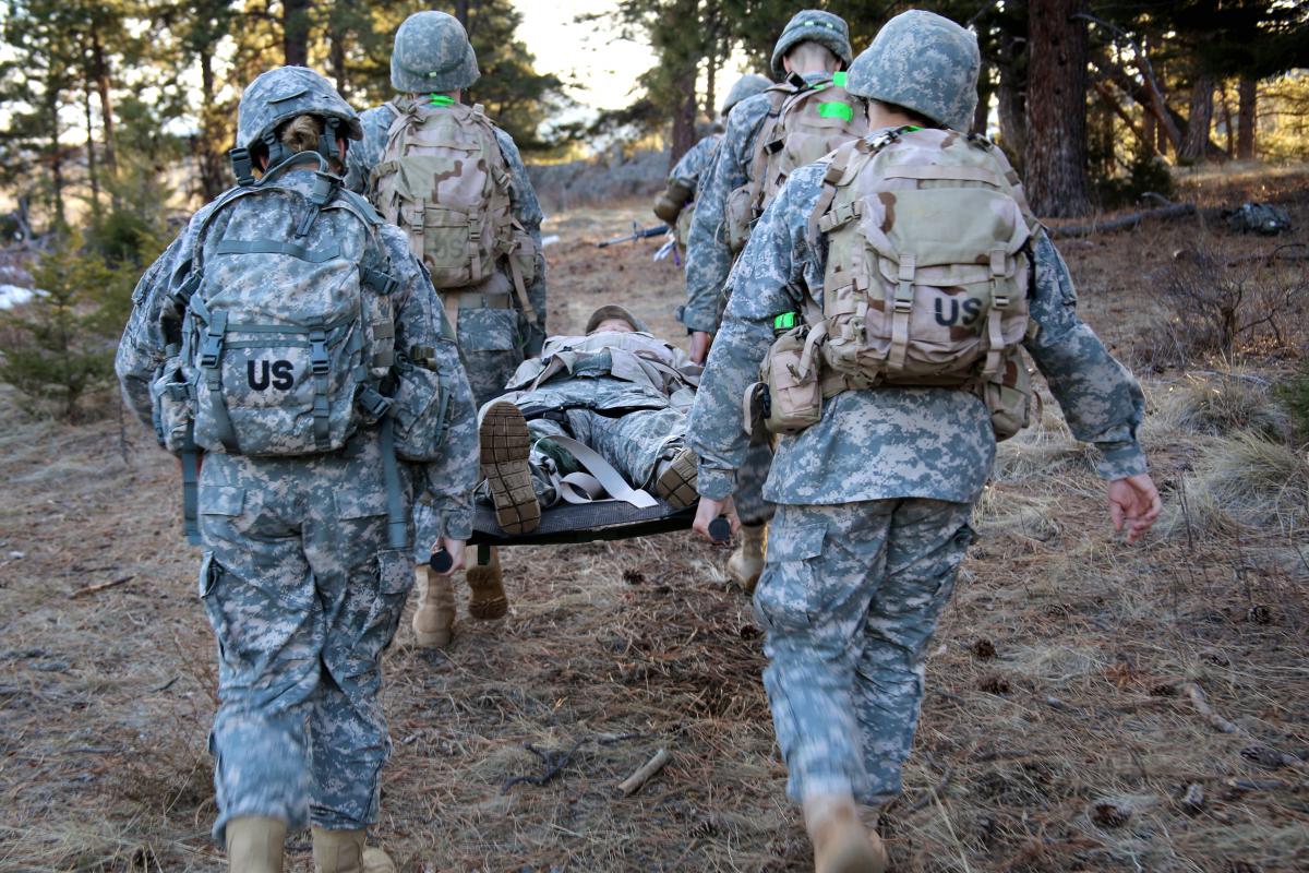 Cadets carry a litter