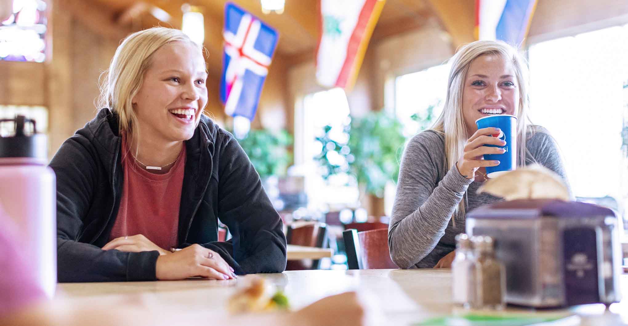 Two Student in the Dining Hall