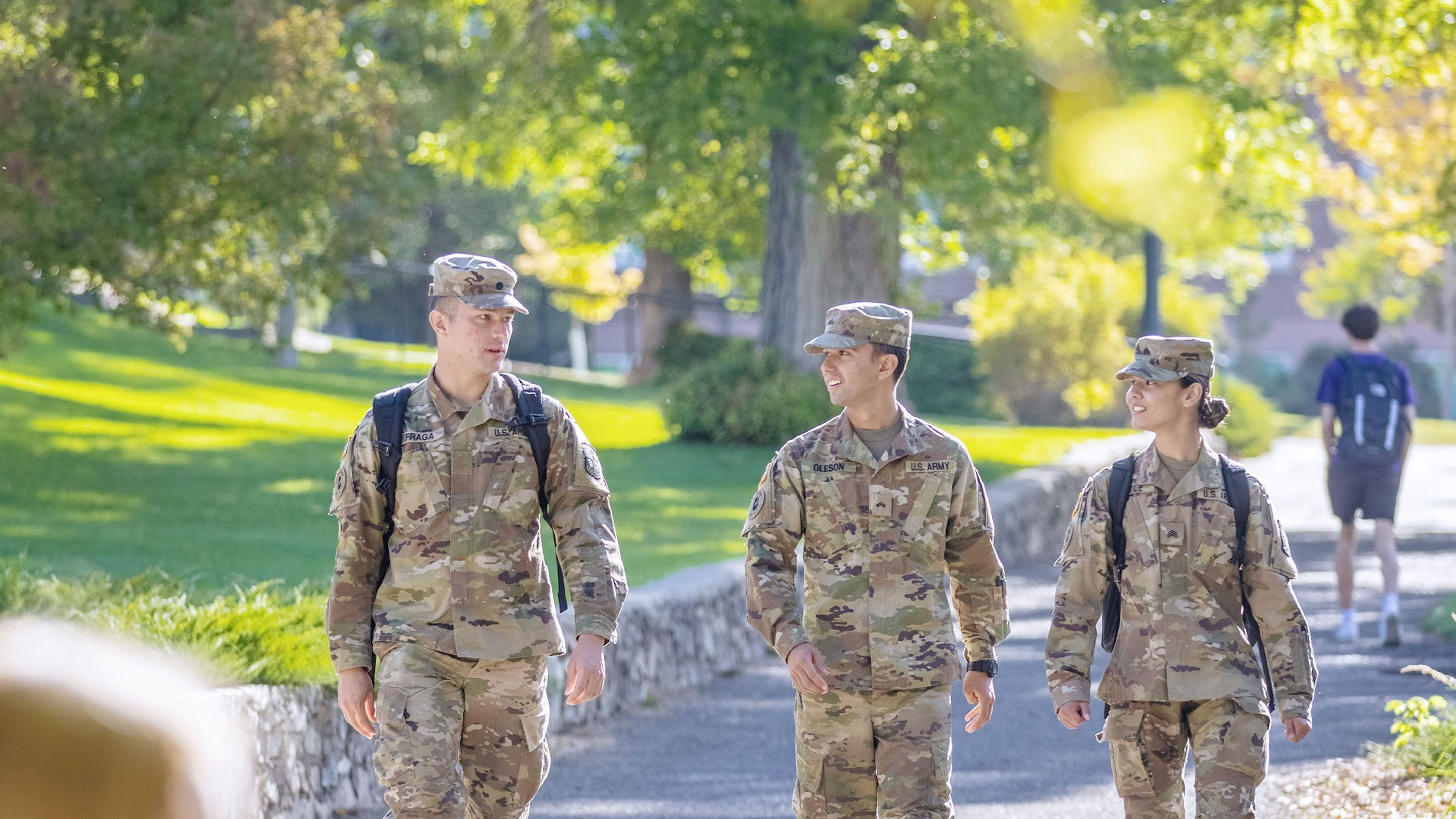 ROTC students walking