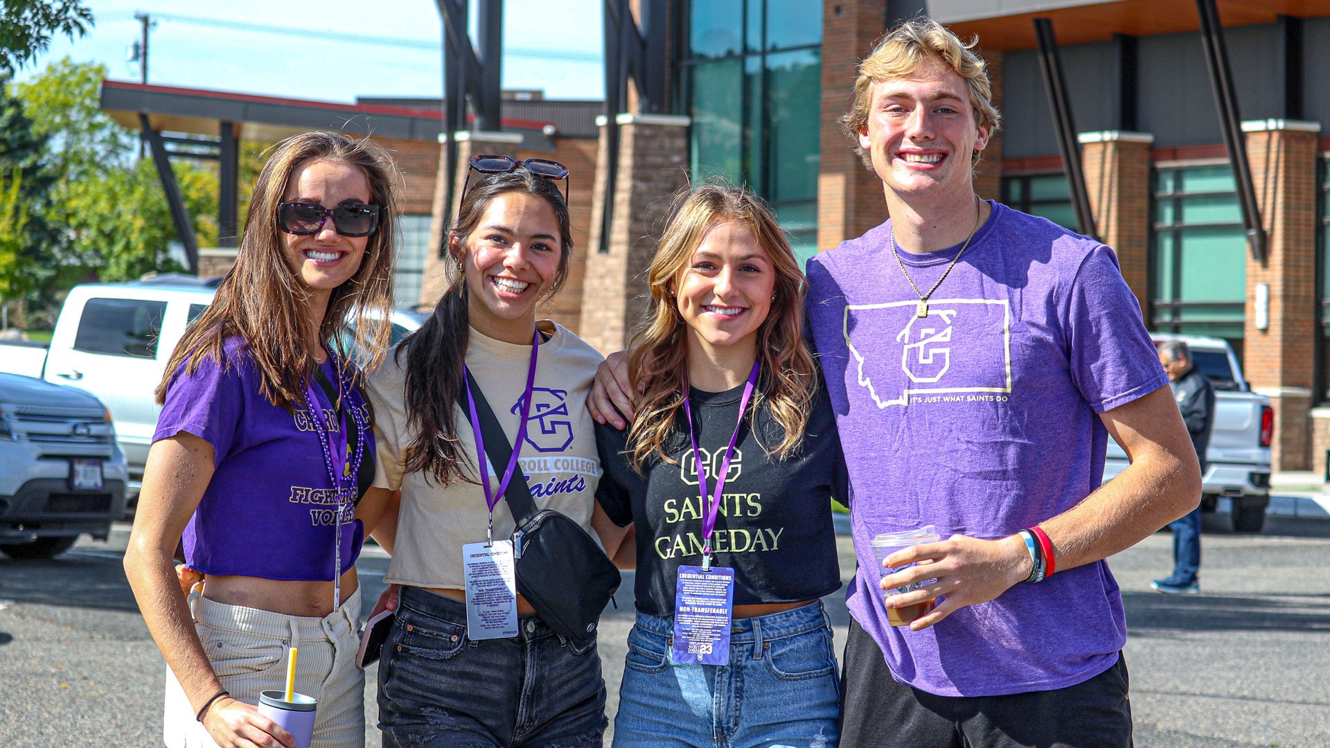 Four Students at Game Day