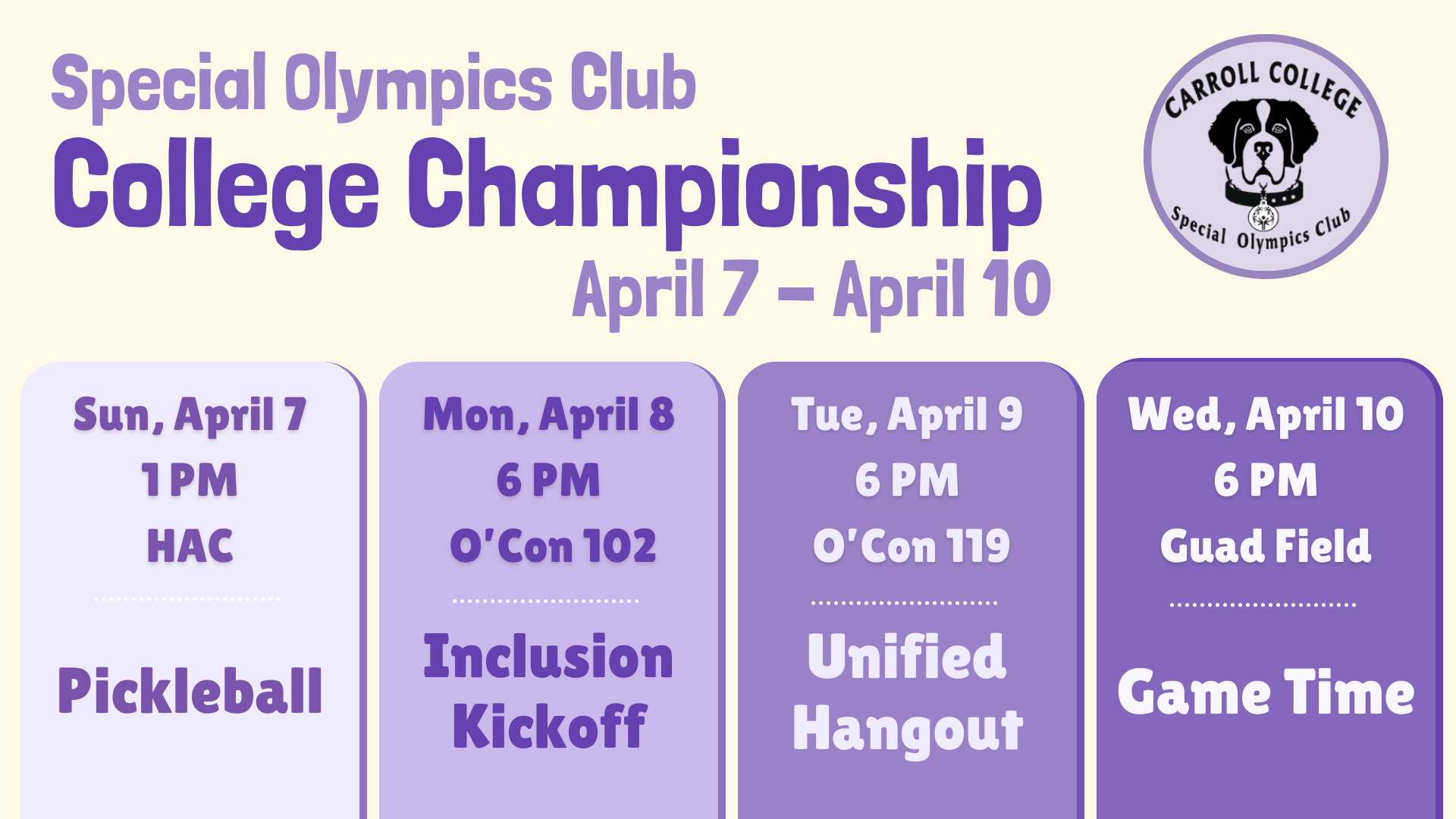 Special Olympics Game Time Carroll College