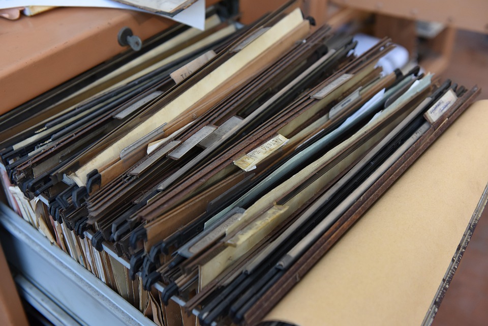 Files organized in manila folders