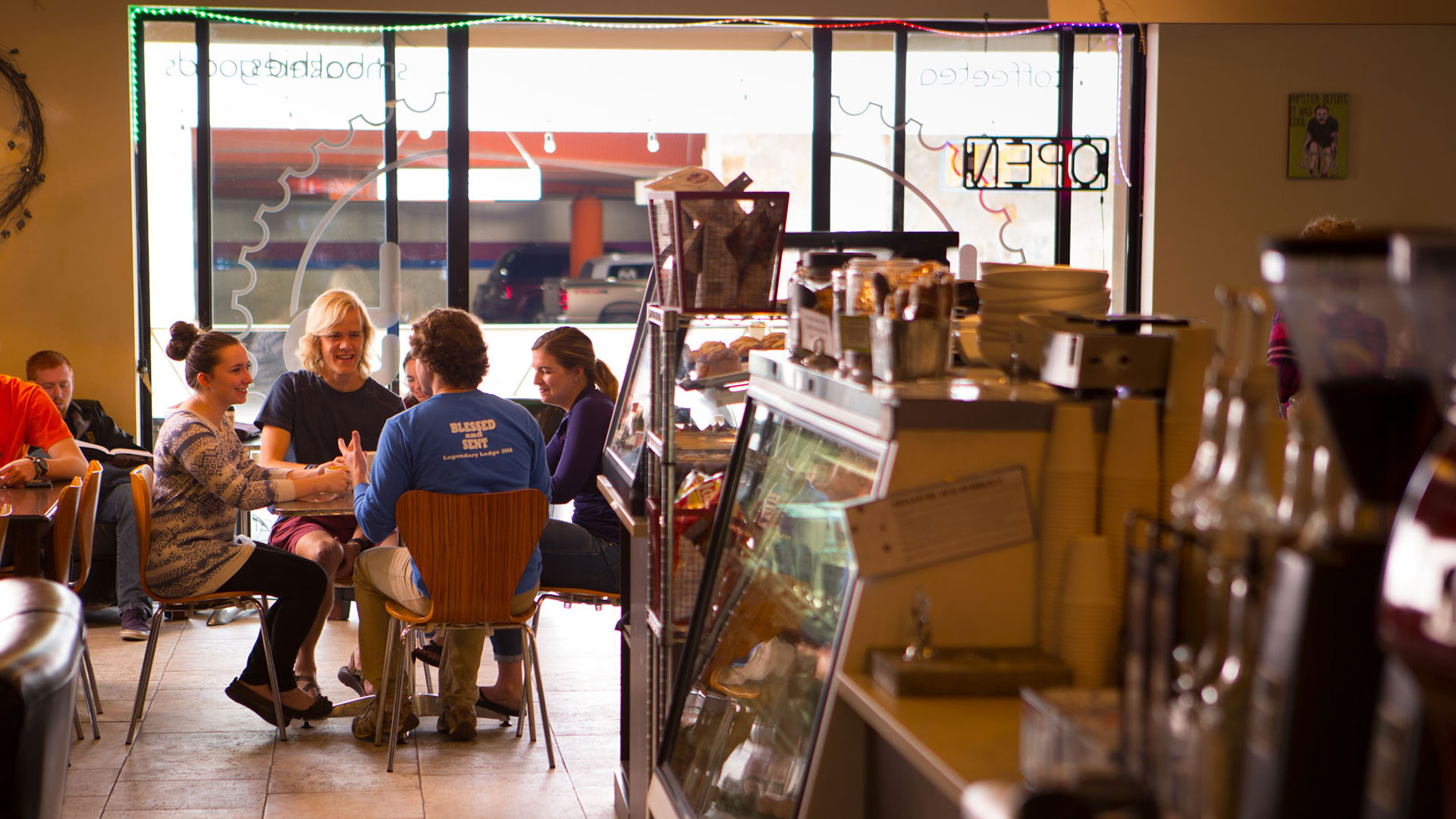 Students in coffee shop