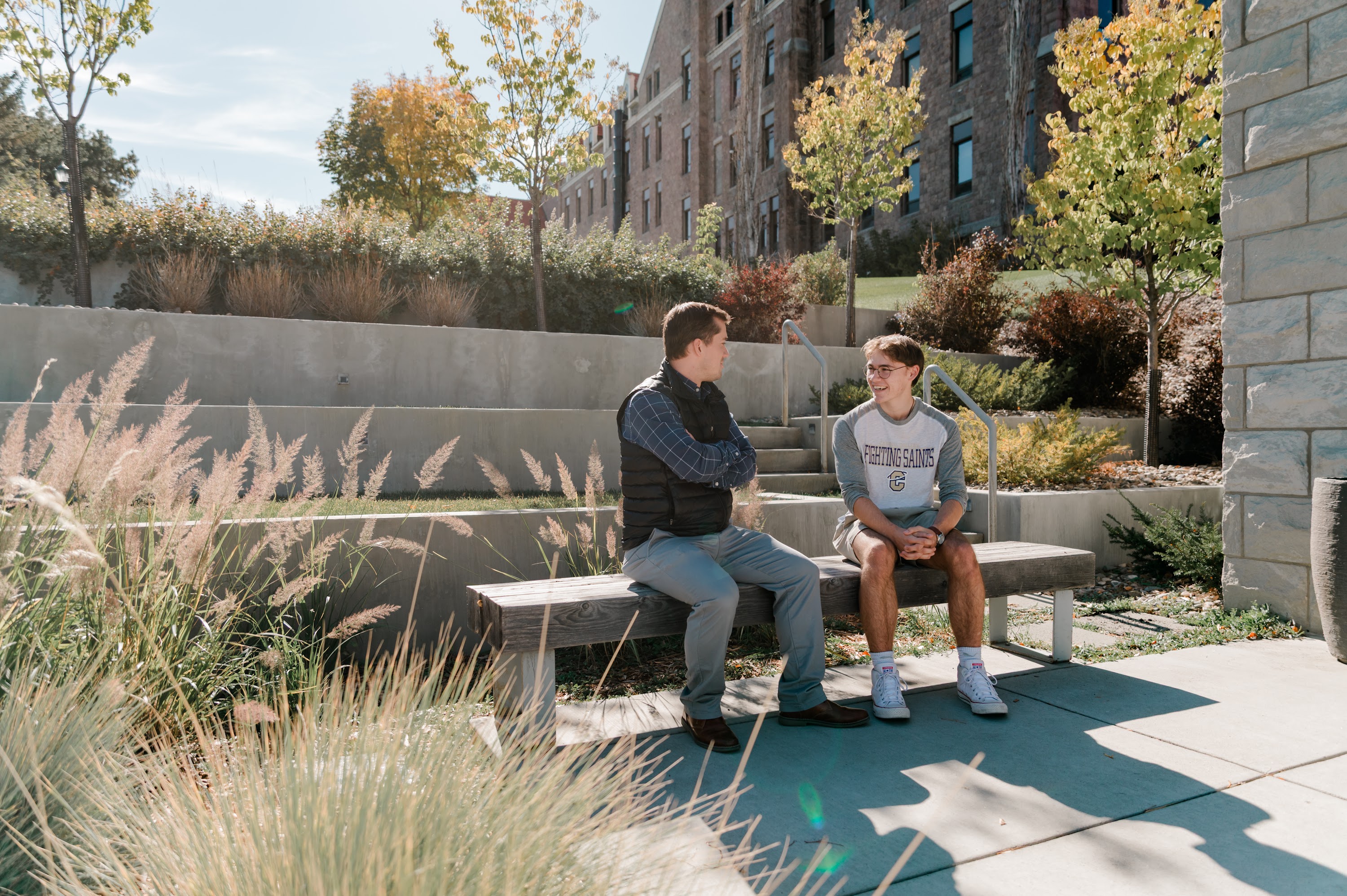 Staff talking to Student