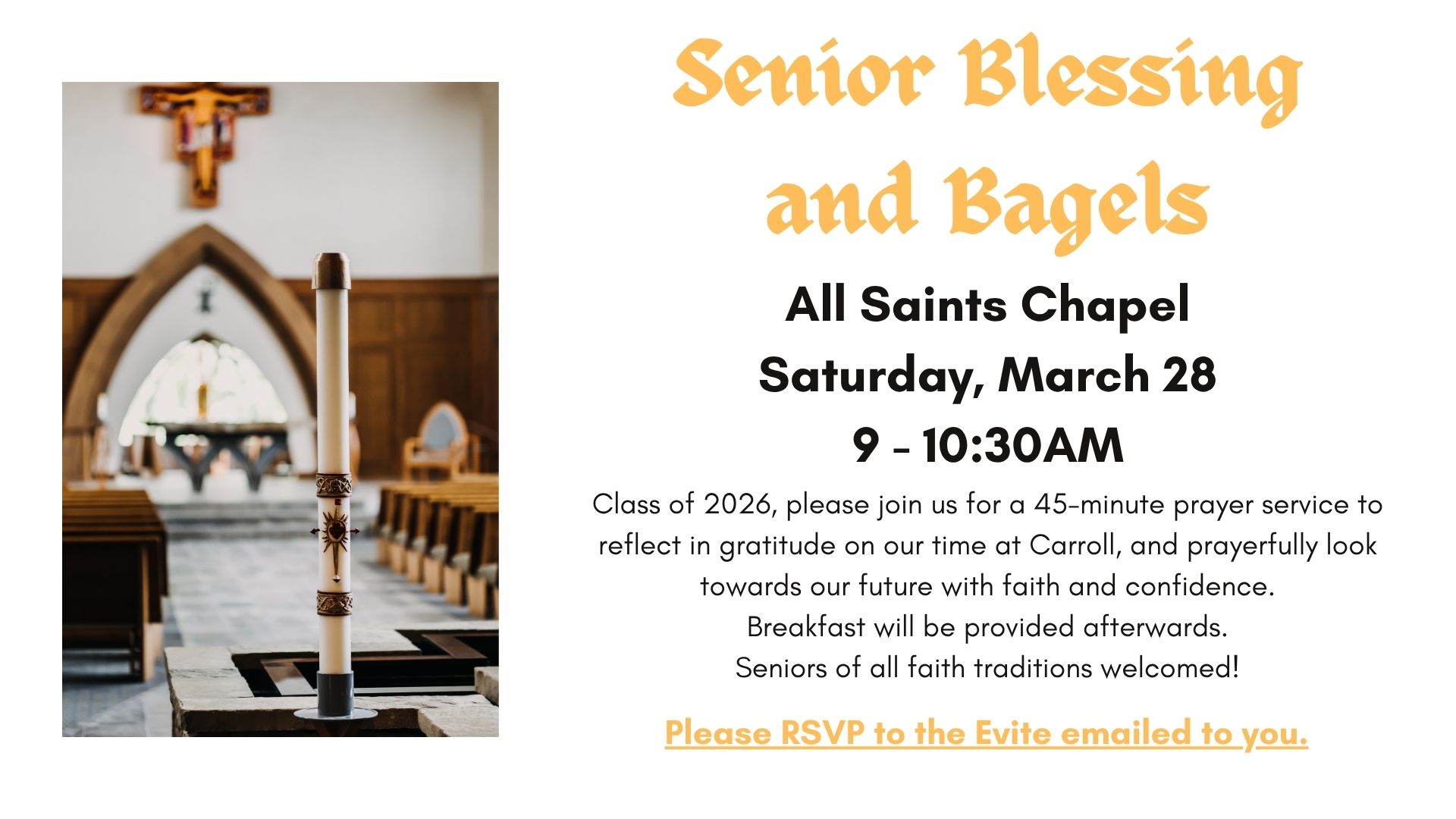 Senior Blessing and Bagels