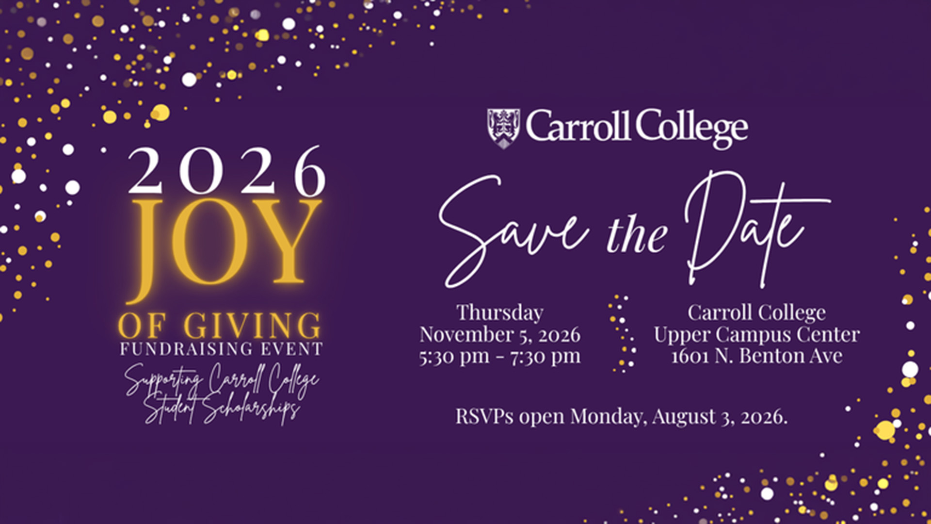 Save the Date Joy of Giving