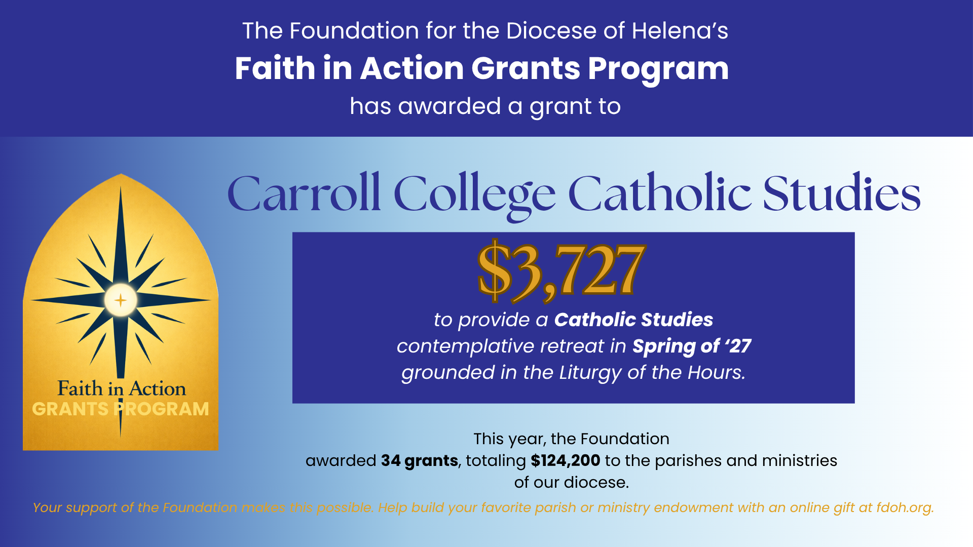 Diocese Catholic Studies Grant ad