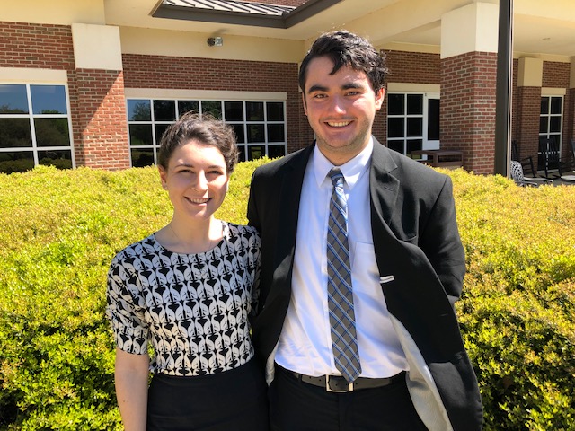 The Carroll Novice Debate Team of Eleanor Ferrone of Hastings, Nebraska and David Lange of Ferndale, Washington.