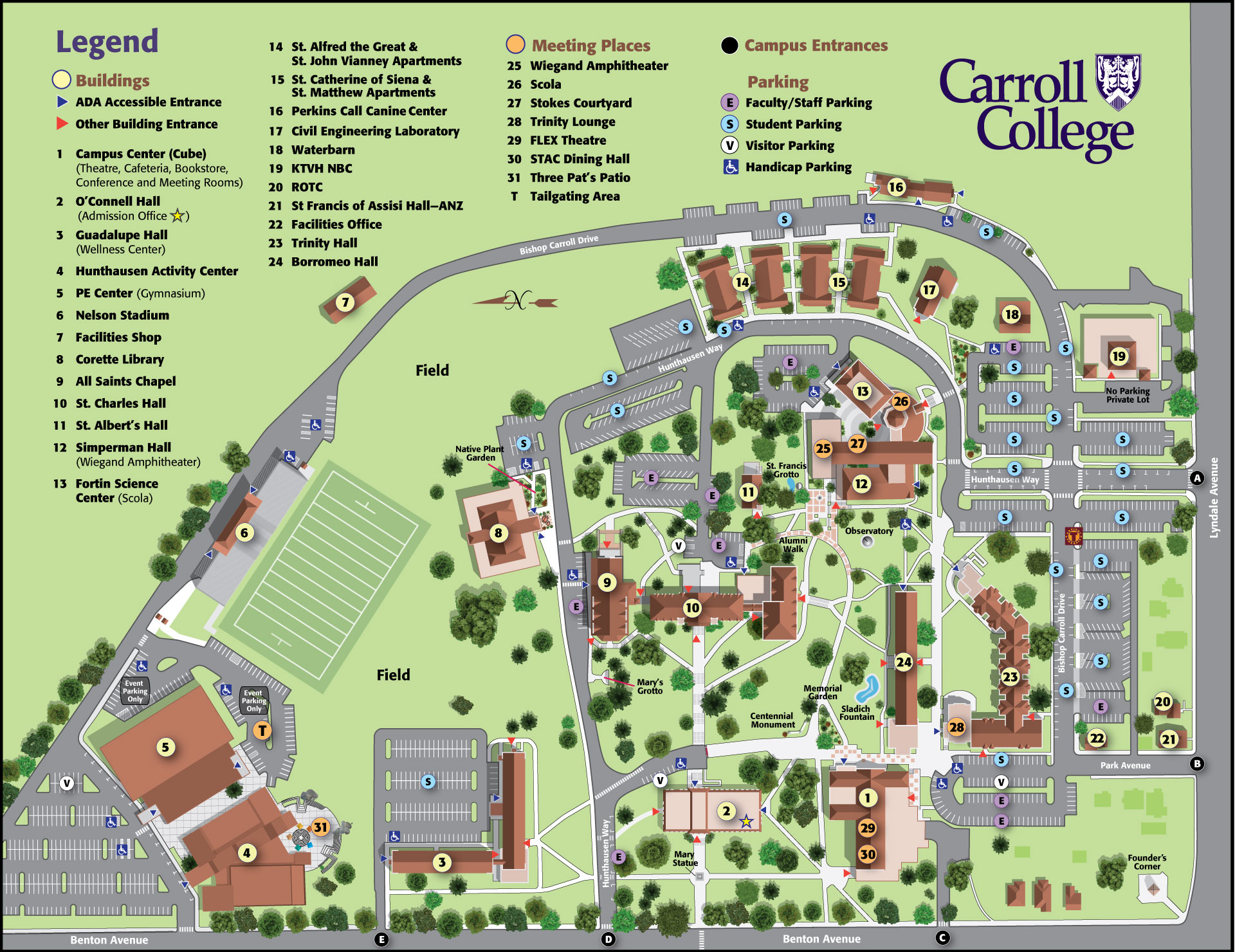 Carroll Campus Map