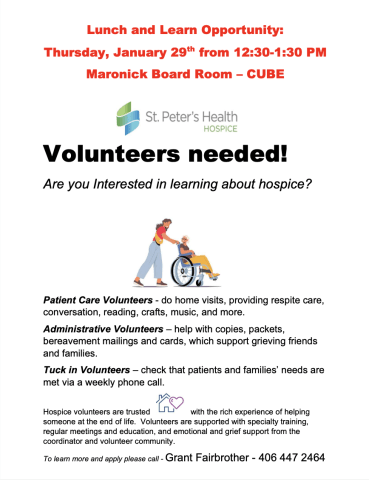 St. Pete's Hospice lunch and learn flyer