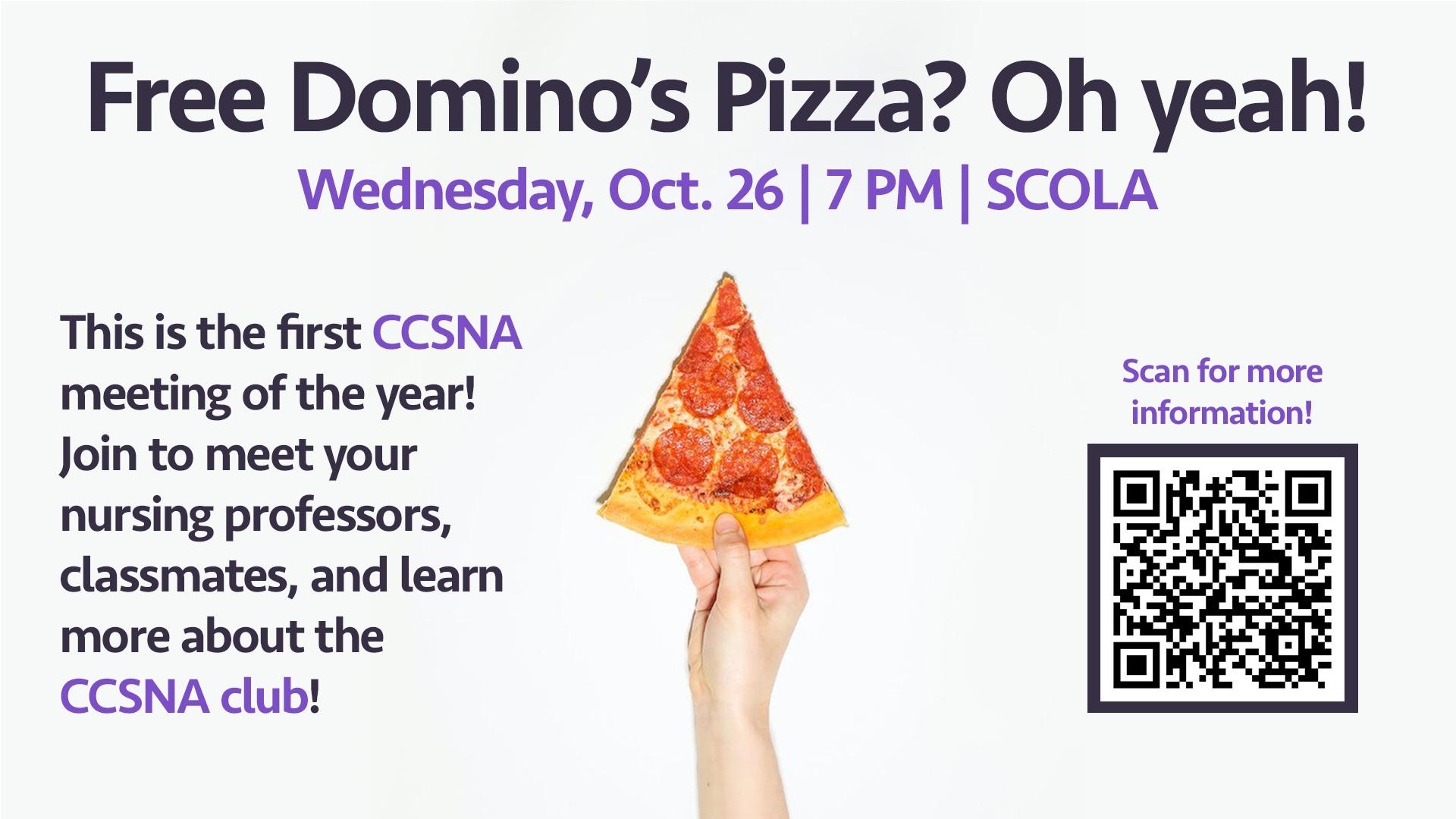 CCSNA Nursing Pizza Night graphic
