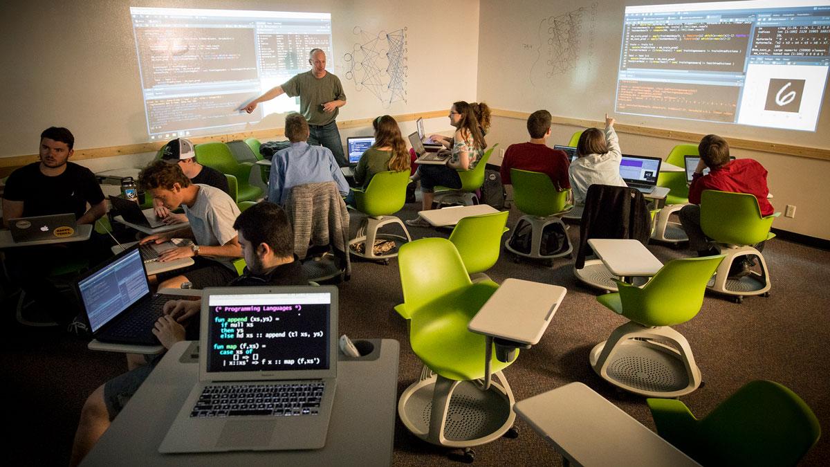 Photo of Data Science Students in a Computer Lab