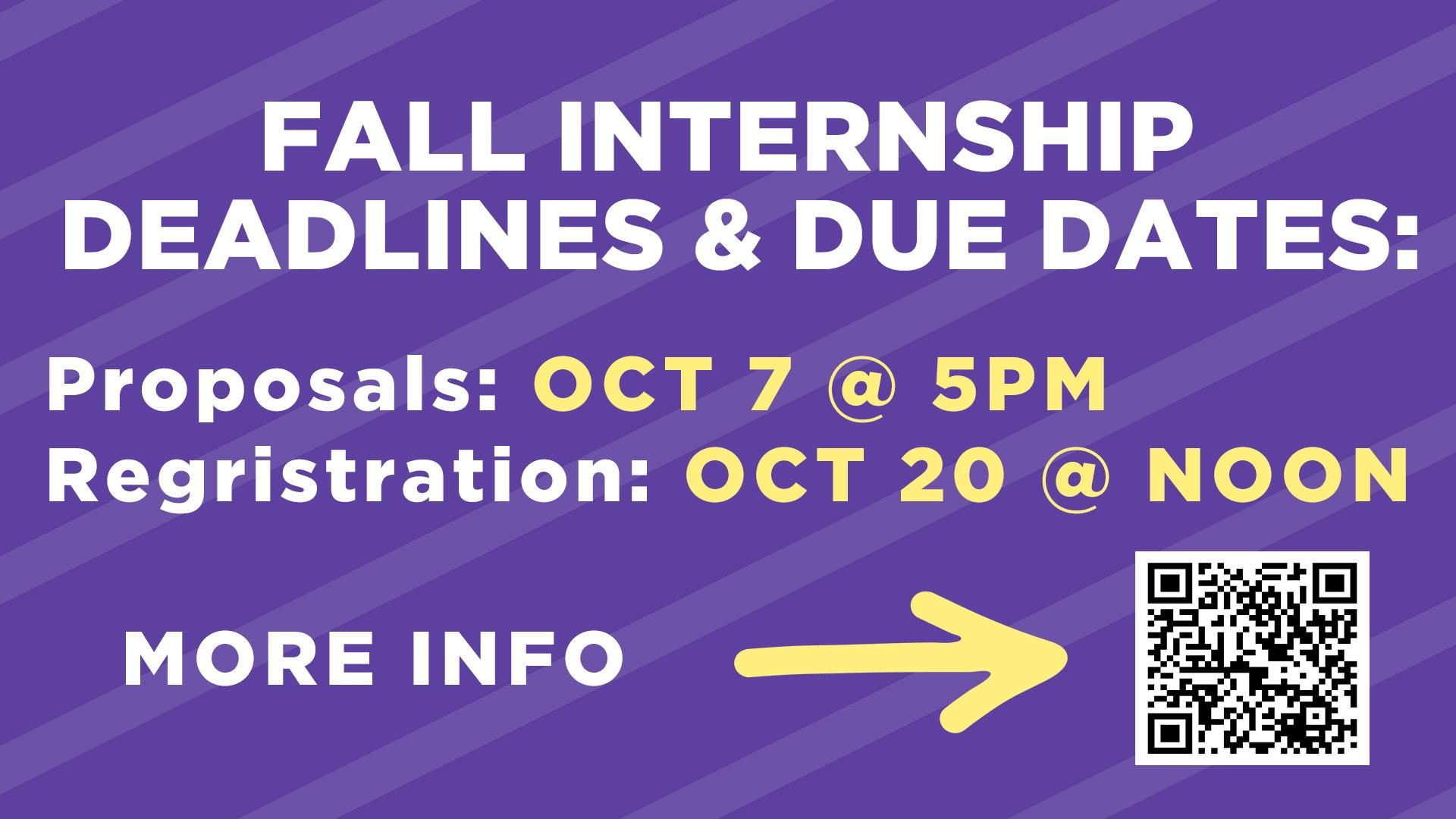 Fall Internship Deadline Graphic