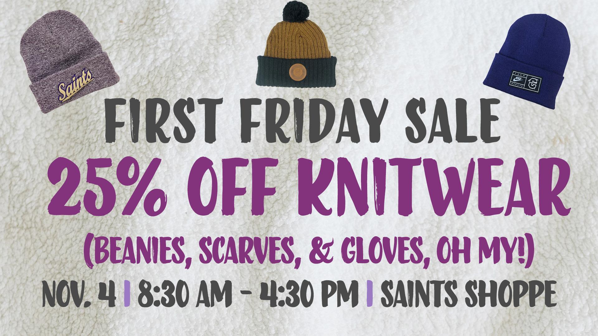 First Friday knit sale