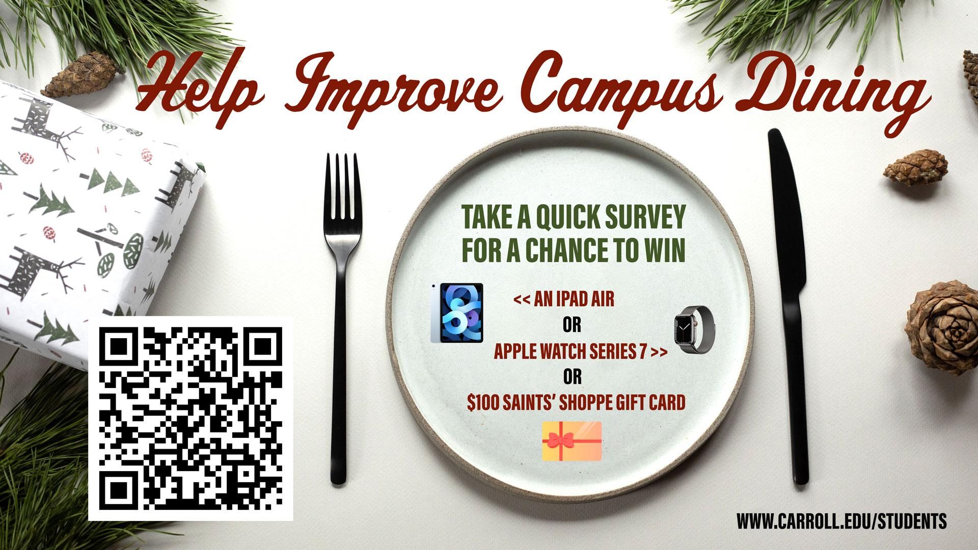Help Improve Campus Dining and Win graphic