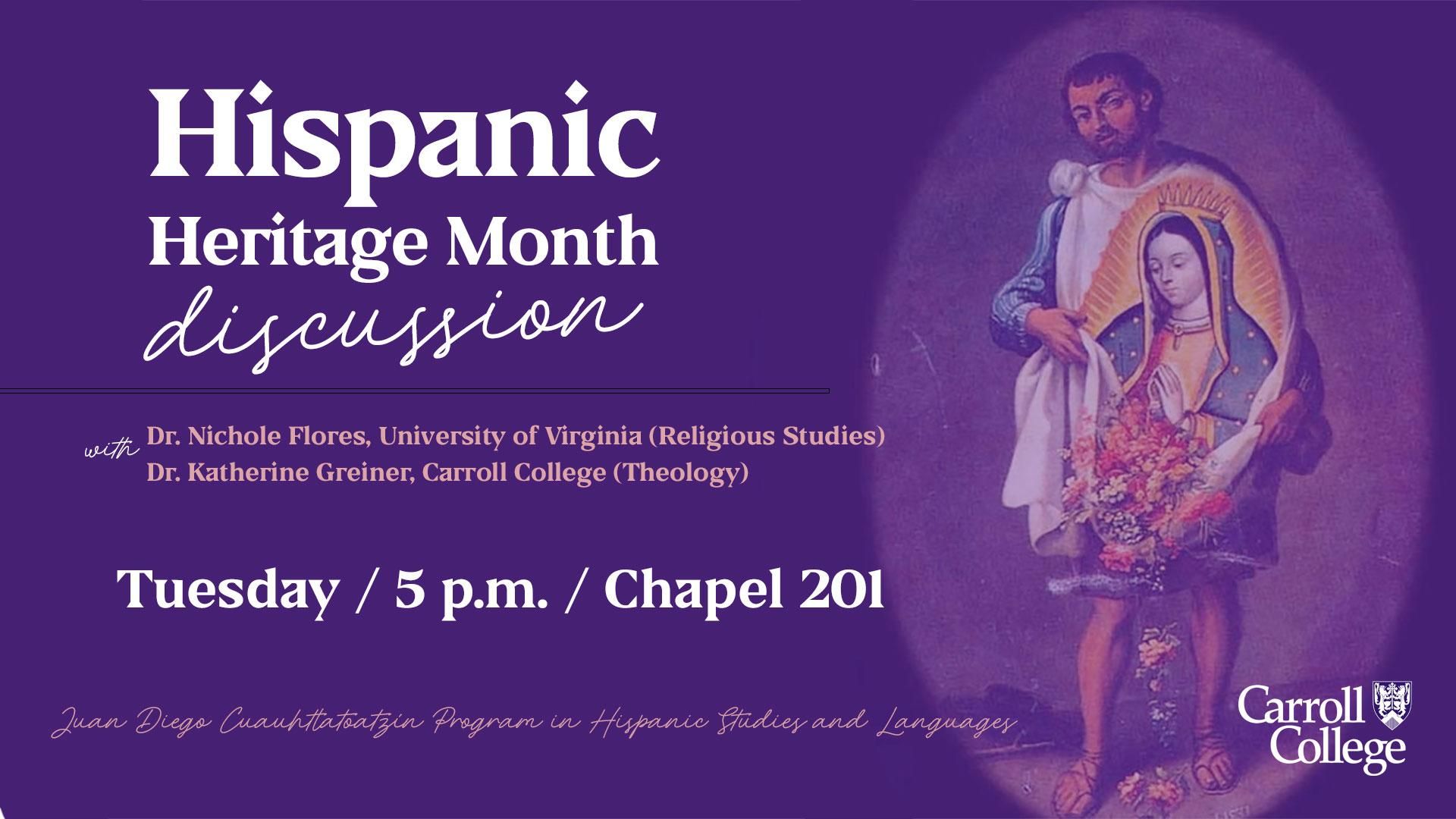 Hispanic Heritage Month Discussion graphic