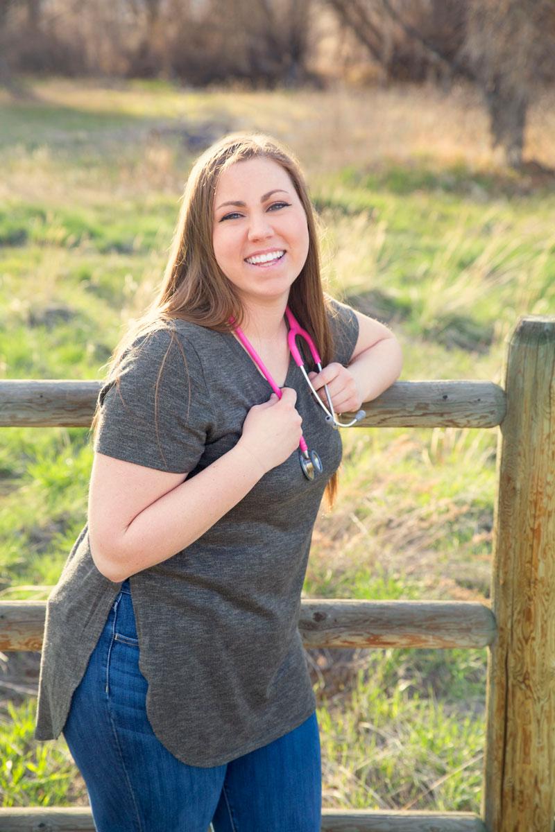 Portrait of Lauren Cain with stethoscope
