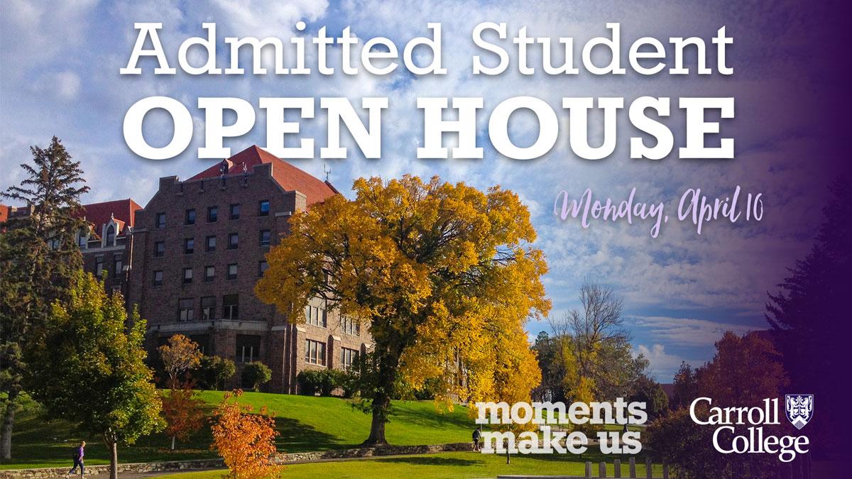 Graphic for Admitted Student Open House April 2018