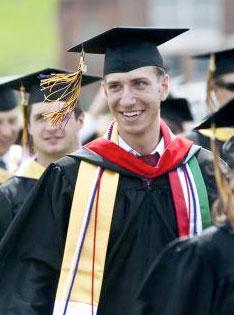 Snapshot of Nathan Pawelek on Graduation Day