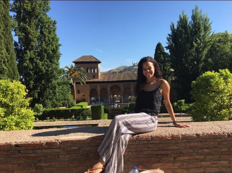 Cierra Powell posing for a photo abroad