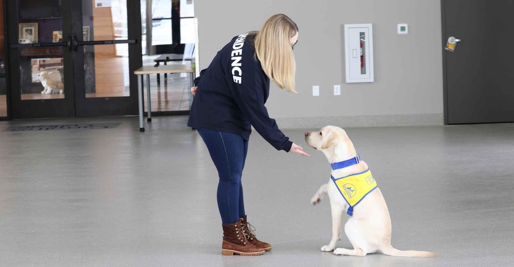Female Student and Dog