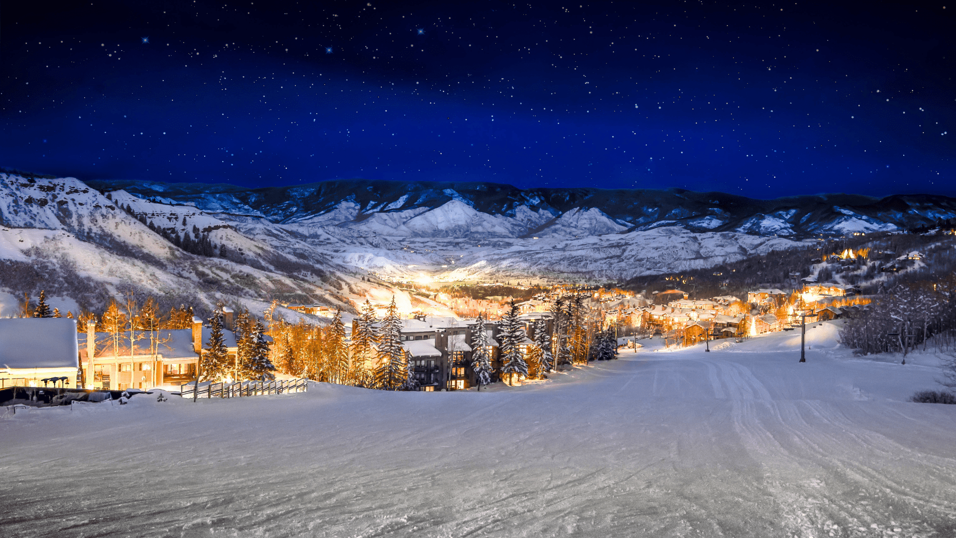moon light night ski