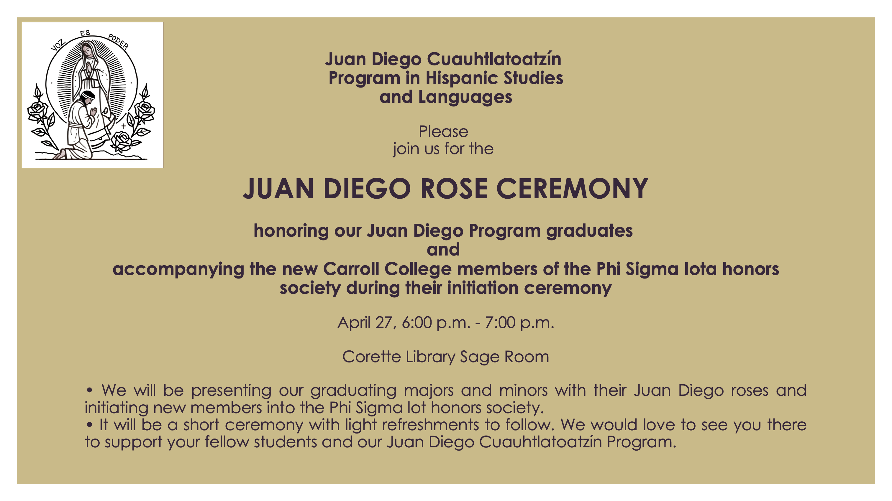 Juan Diego Rose Ceremony