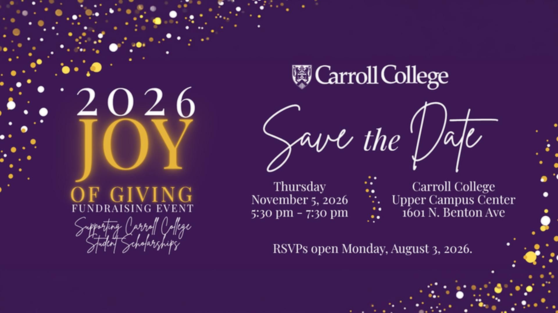 Save the Date Joy of Giving